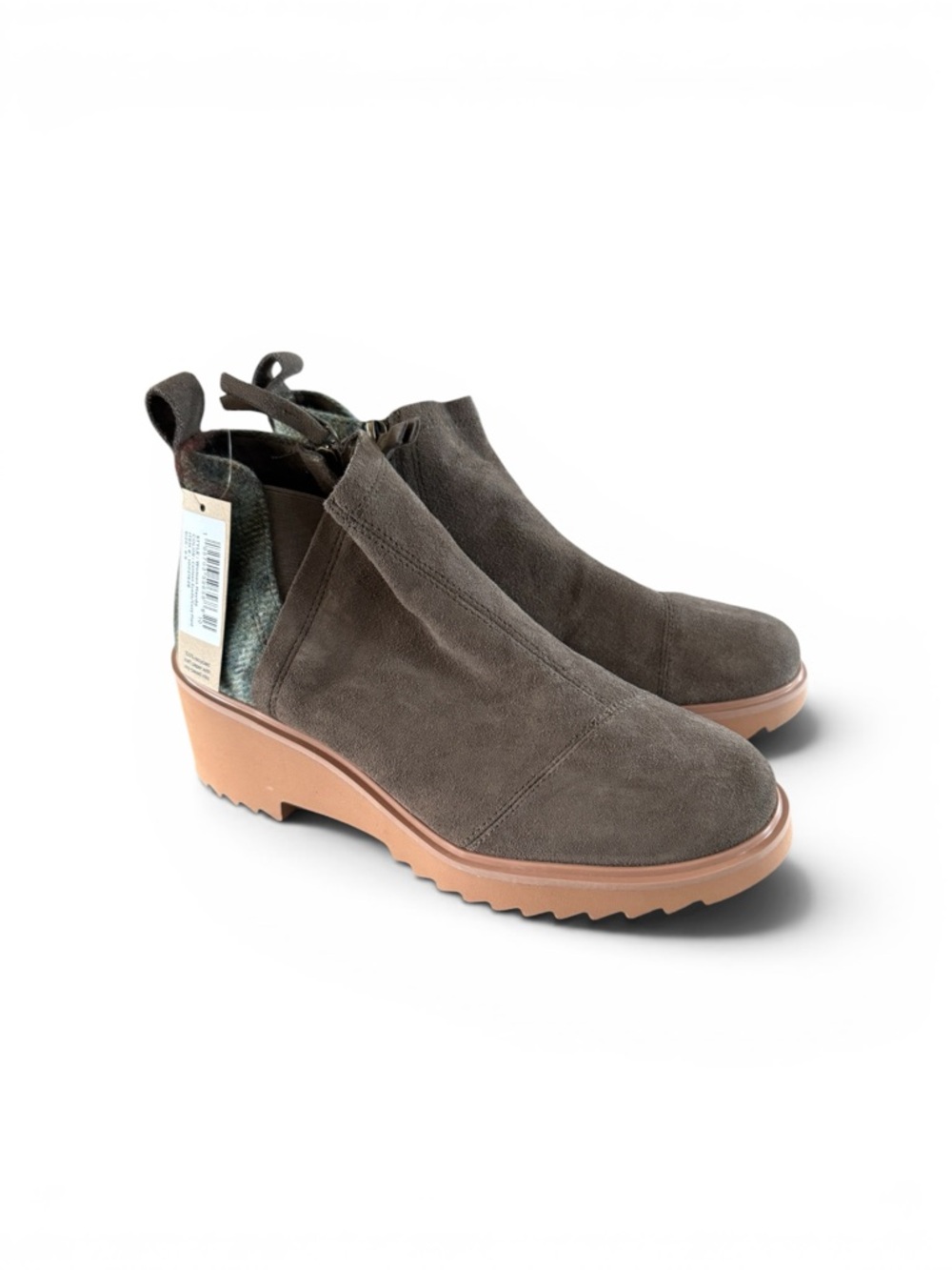 Toms Women's Suede Ankle Booties in Dark Brown with Tan Sole